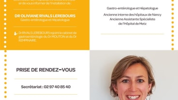 Arrivée Dr Oliviane RIVALS LEREBOURS, Gastro-entérologue et Hépatologue