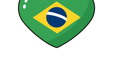 Coeur avec drapeau brésilien