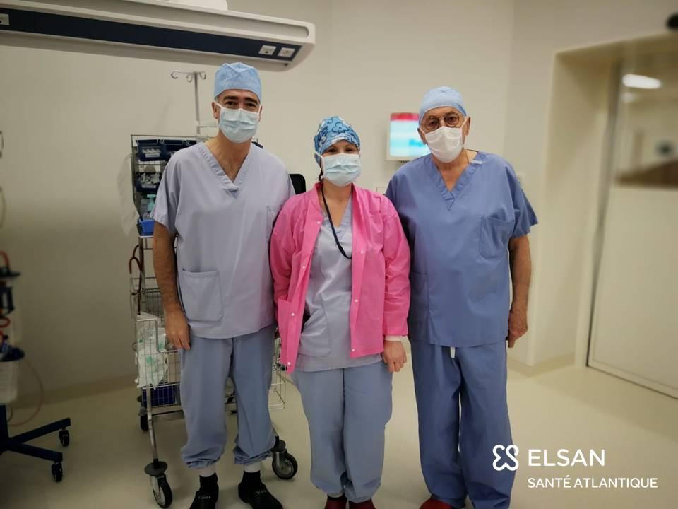 De gauche à droite, Dr Guerzider, Mme Civel et Dr Sourdille