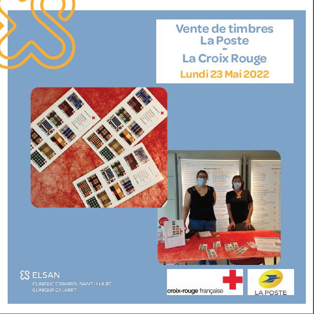 Vente timbres clinique Esquirol saint Hilaire La poste La croix Rouge