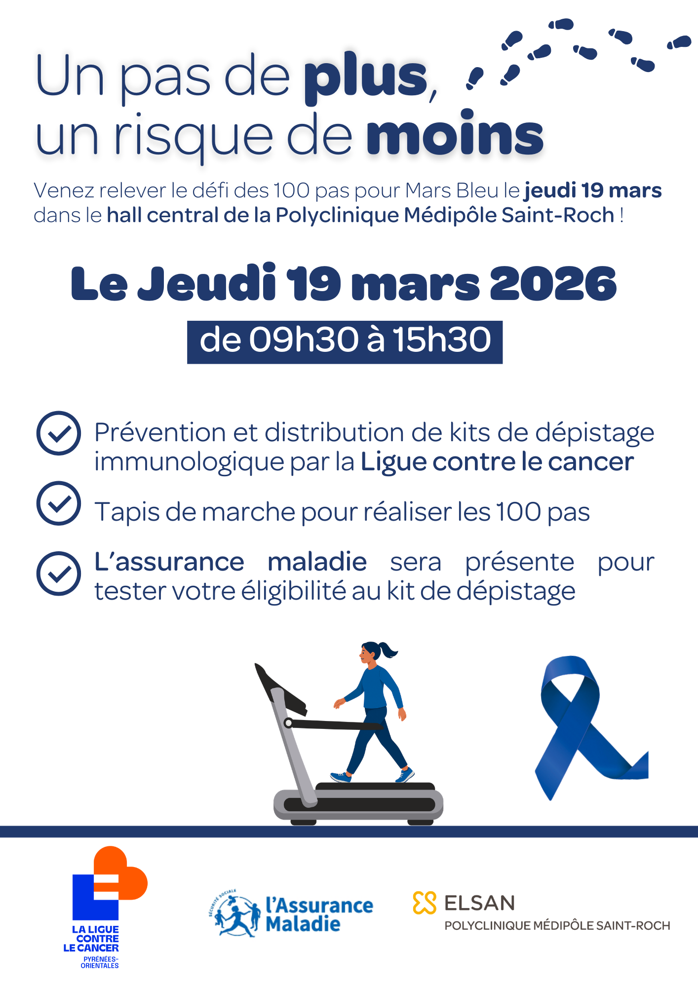 Mars Bleu : Défi des 100 pas !