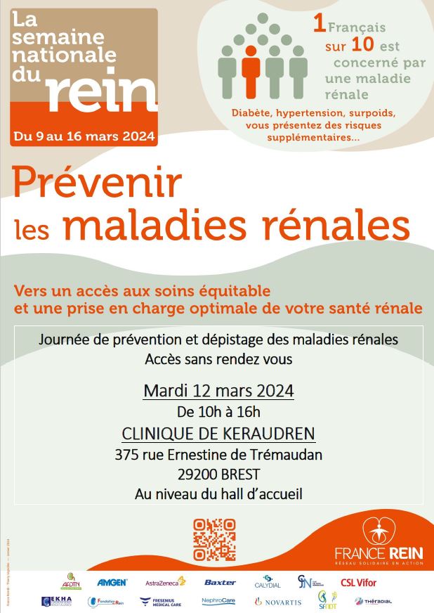 Prévenir les maladies rénales - France rein - Brest 2024