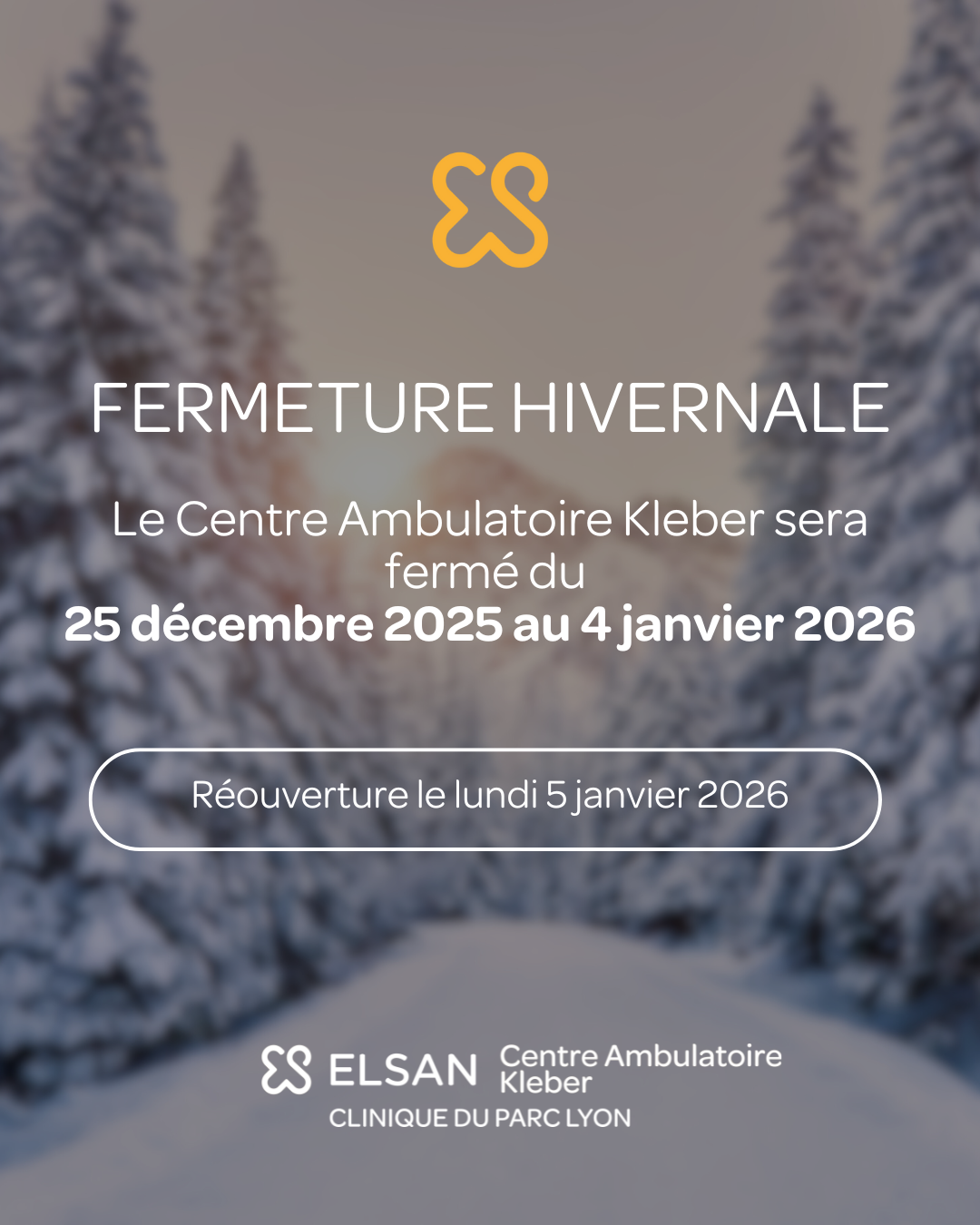 Fermeture hivernale - Centre Ambulatoire Kleber