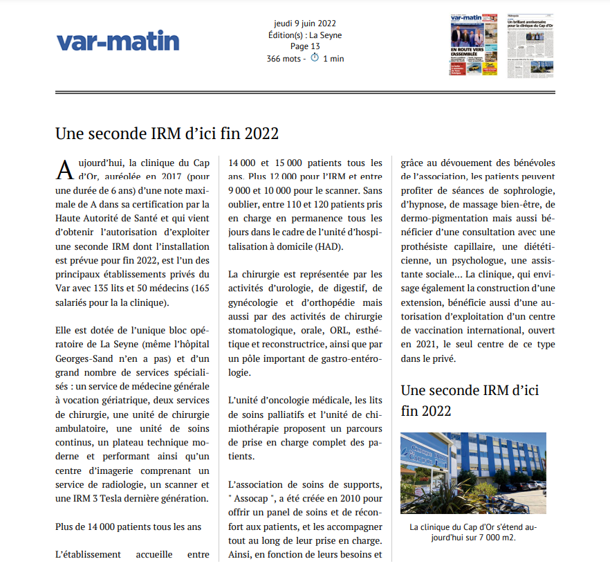 Article de Var Matin