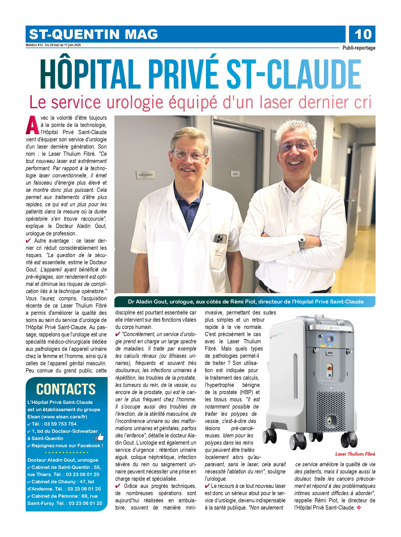 Le service urologie équipé d'un laser dernier cri