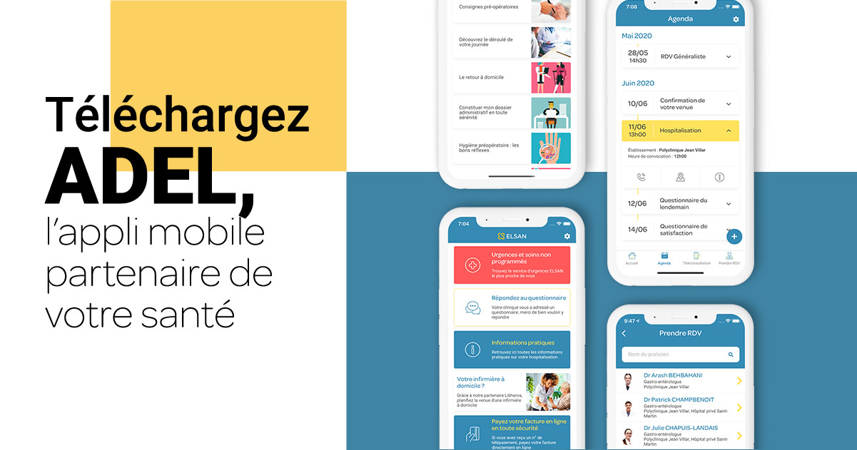 Découvrez ADEL, l’appli mobile partenaire de votre santé.