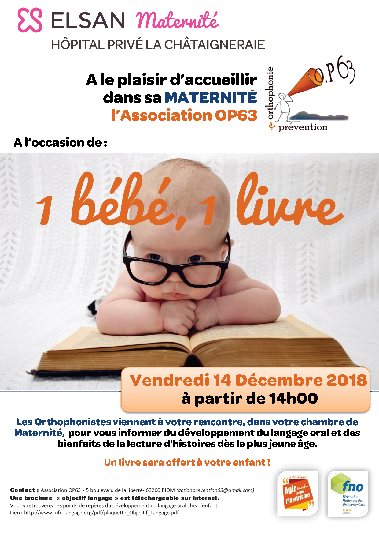 Opération "1 bébé, 1 livre" : la lecture dès la plus jeune âge.