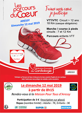 Parcours du coeur le dimanche 12 mai 2019 sur Aressy