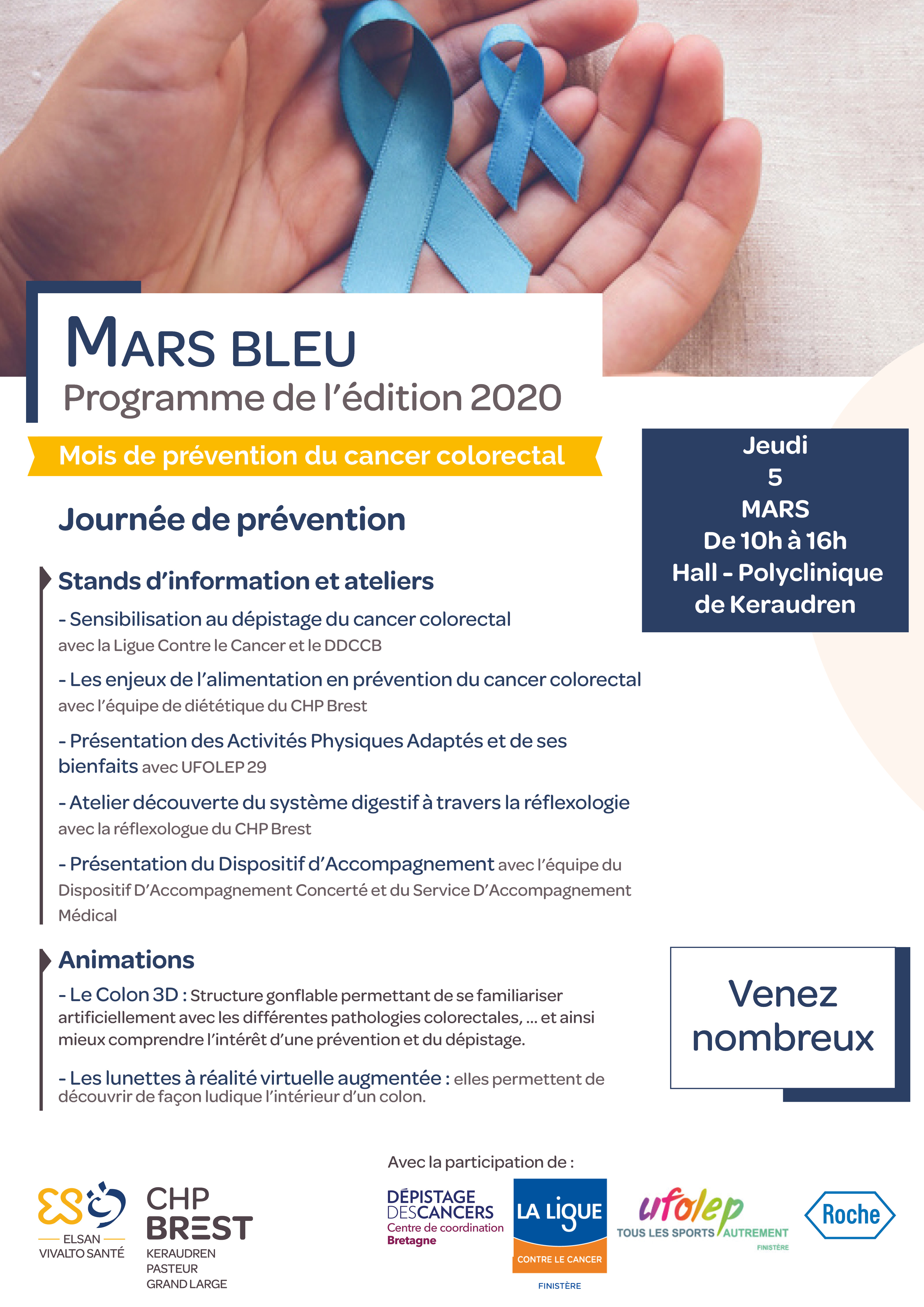 Mars ​Bleu 2020 - Cancer colorectal - Brest - CHP Brest - Keraudren