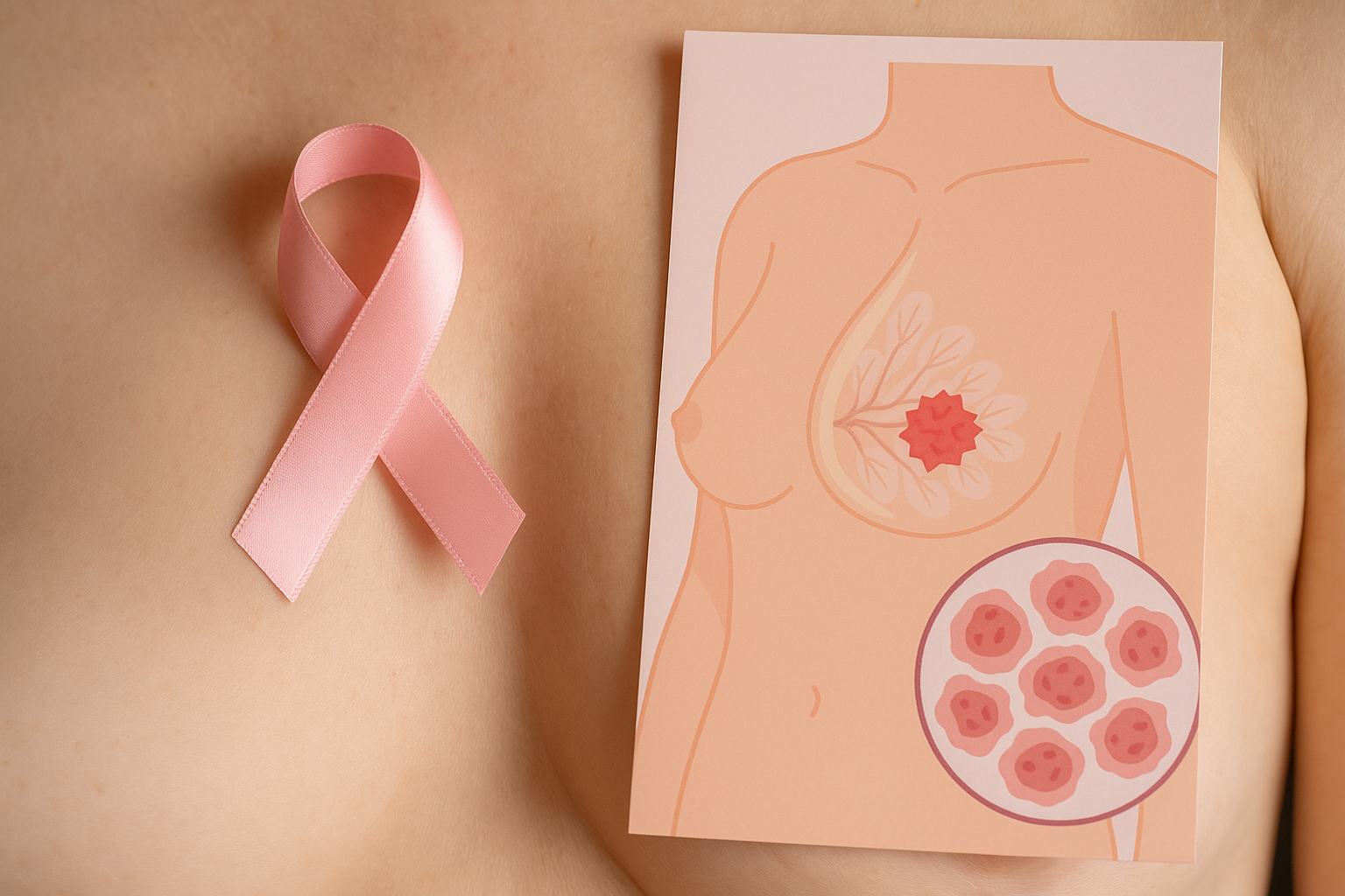 illustration de femme attente du cancer du sein