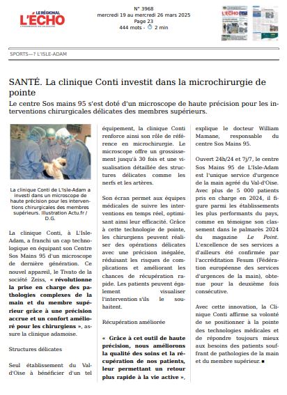 Article l'écho régional