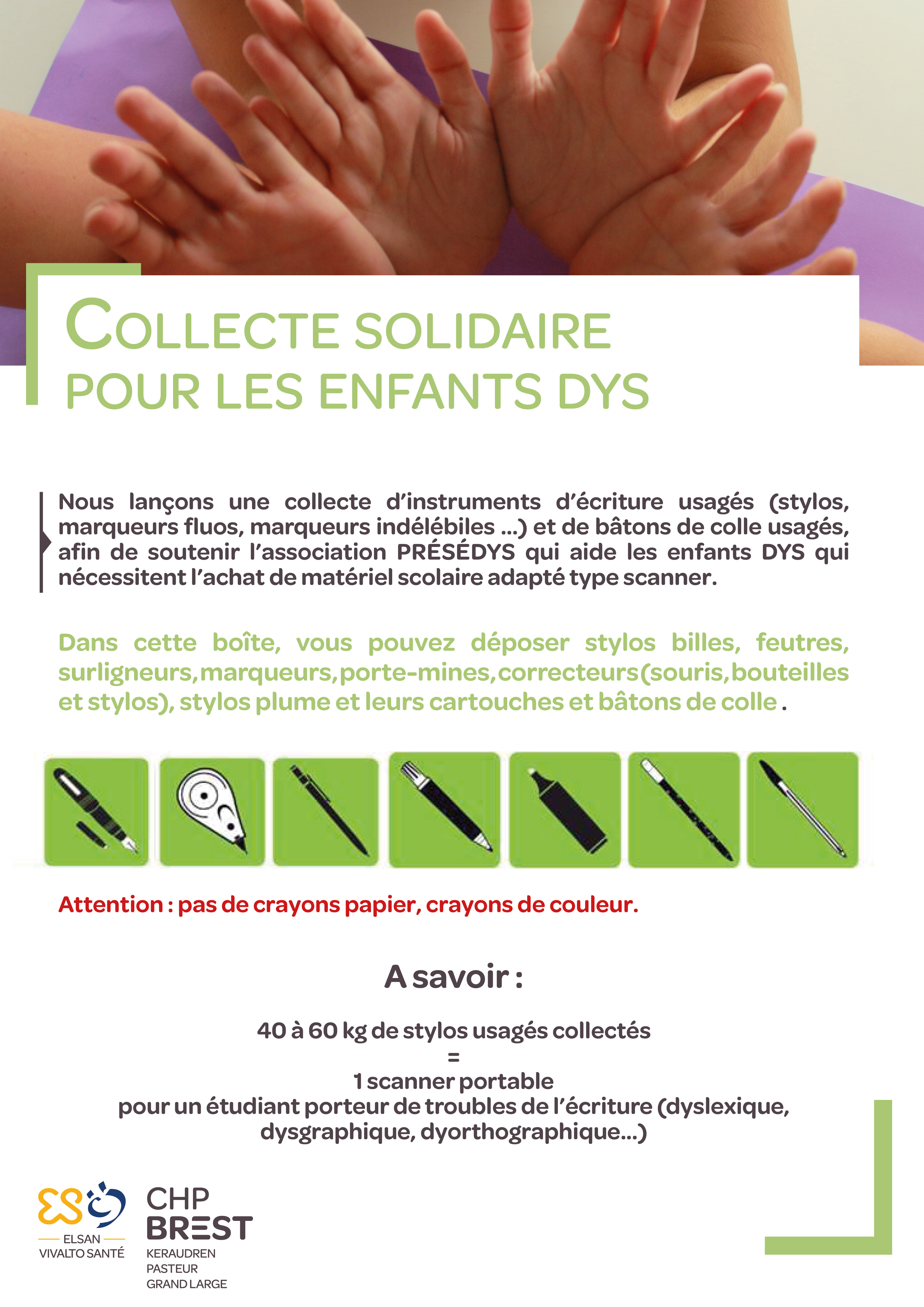 Collecte solidaire pour les enfants DYS