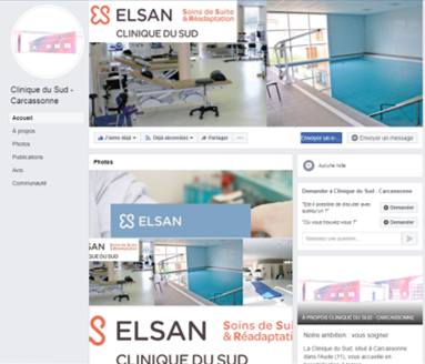 Page d'accueil Facebook Clinique du Sud