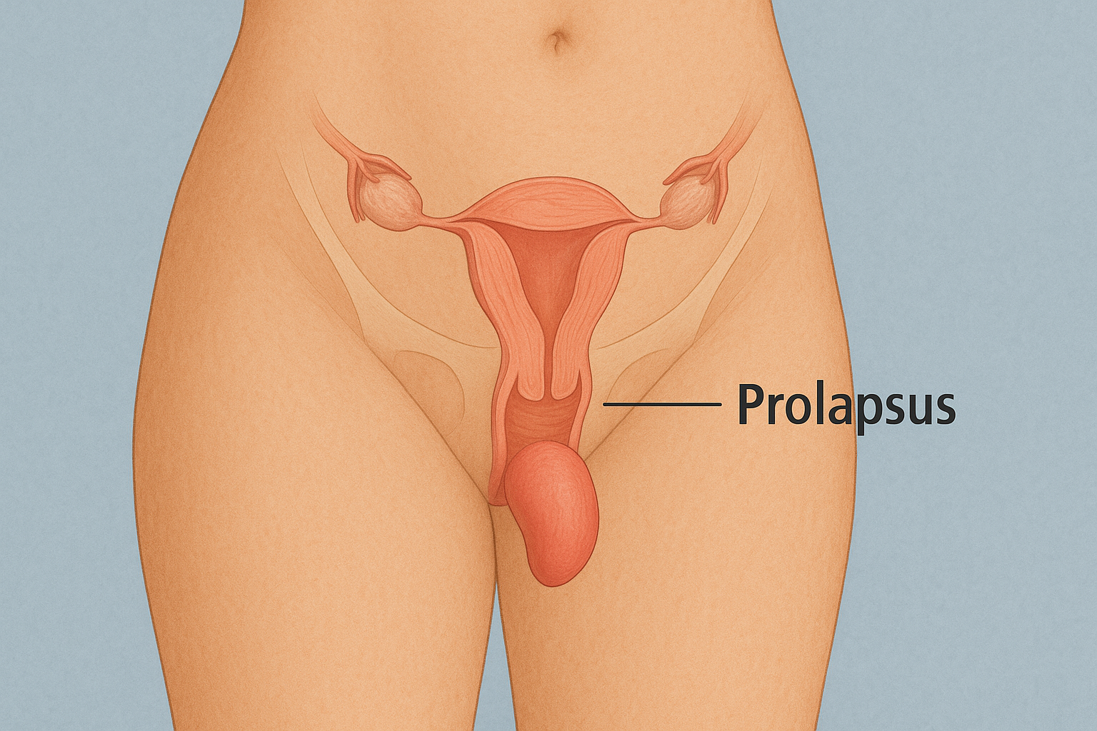 illustration du prolapsus vu du corps humain 