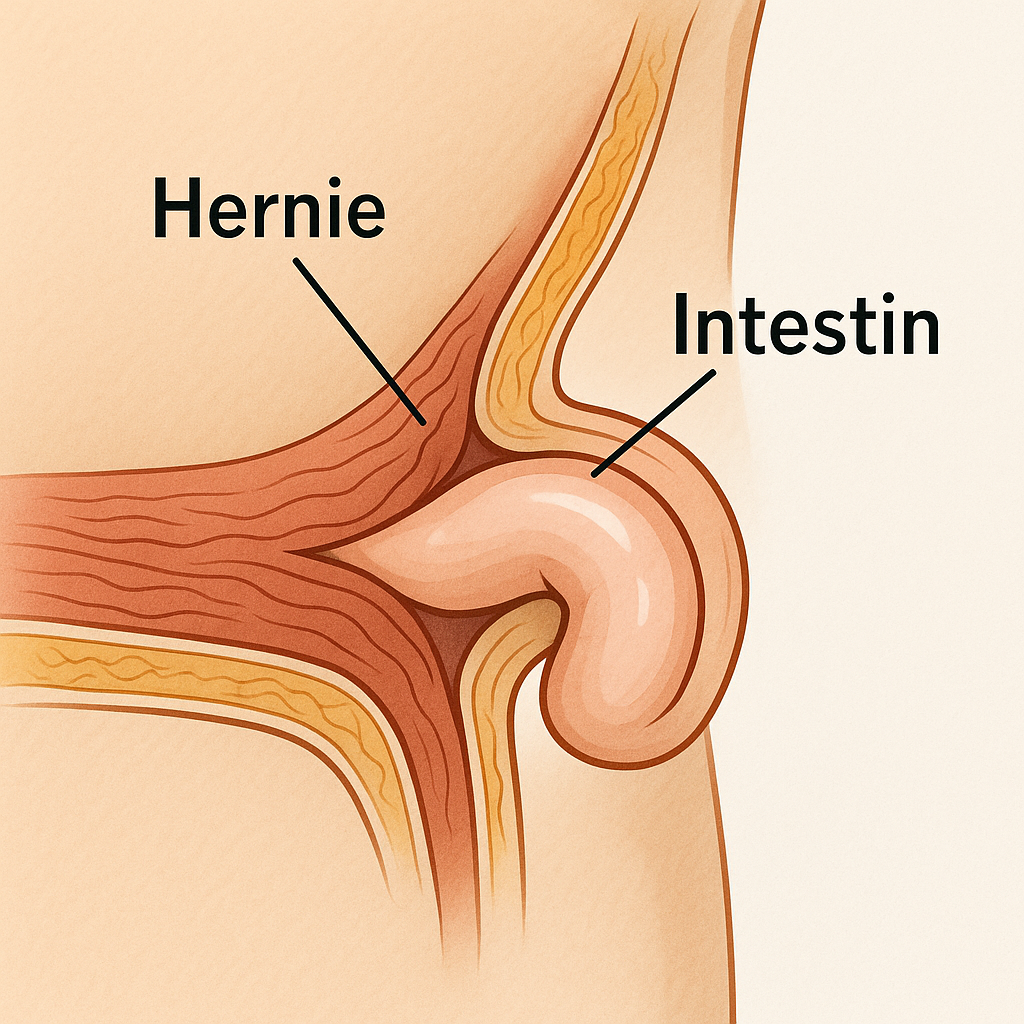 illustration de la hernie dans le corp 