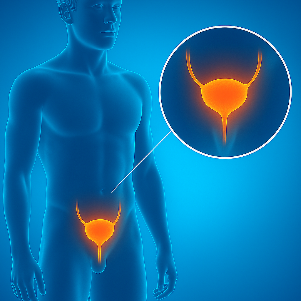 illustration homme et plan sur la vessie pour, opération par Robot Da Vinci à Agen