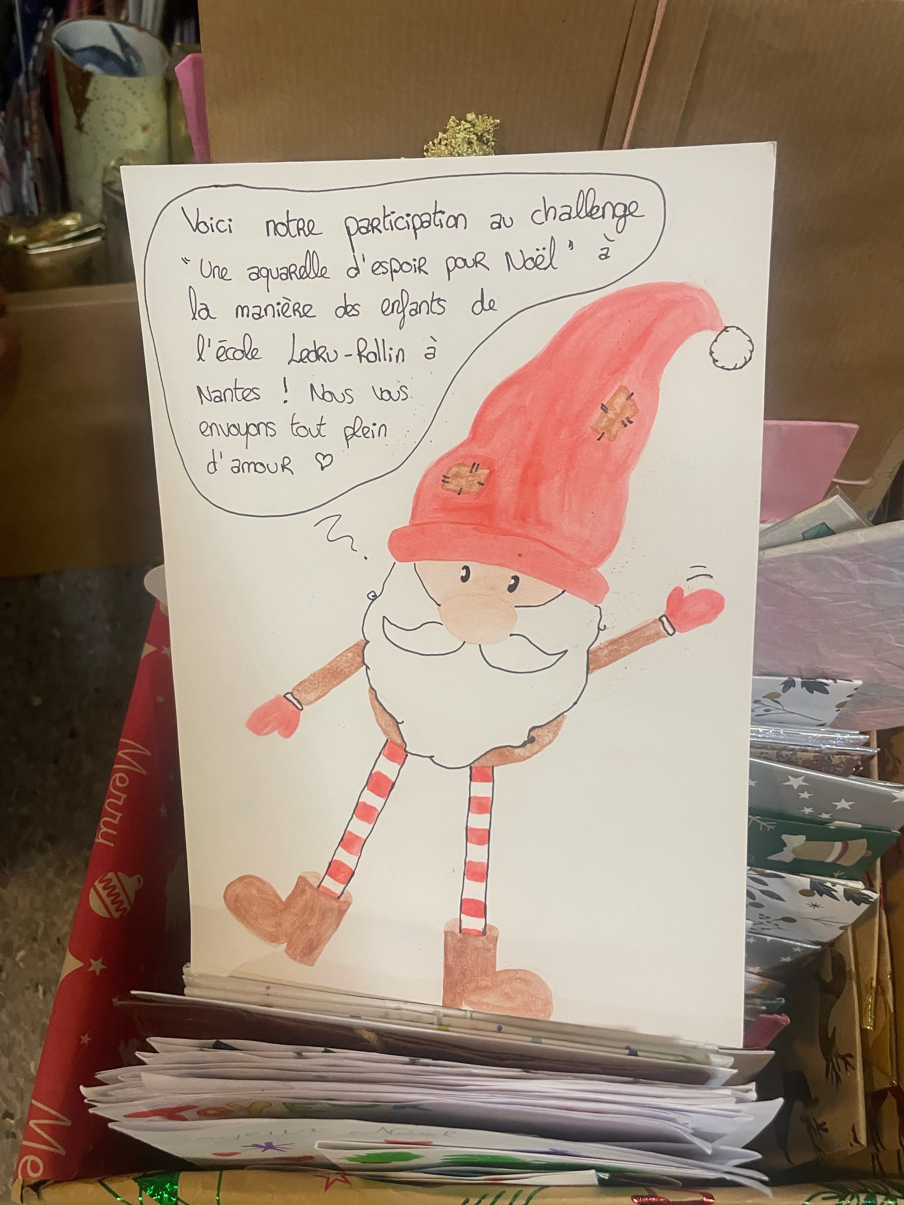 sapin du service de chimiothérapie clinique de l orangerie elsan Strasbourg aquarelle