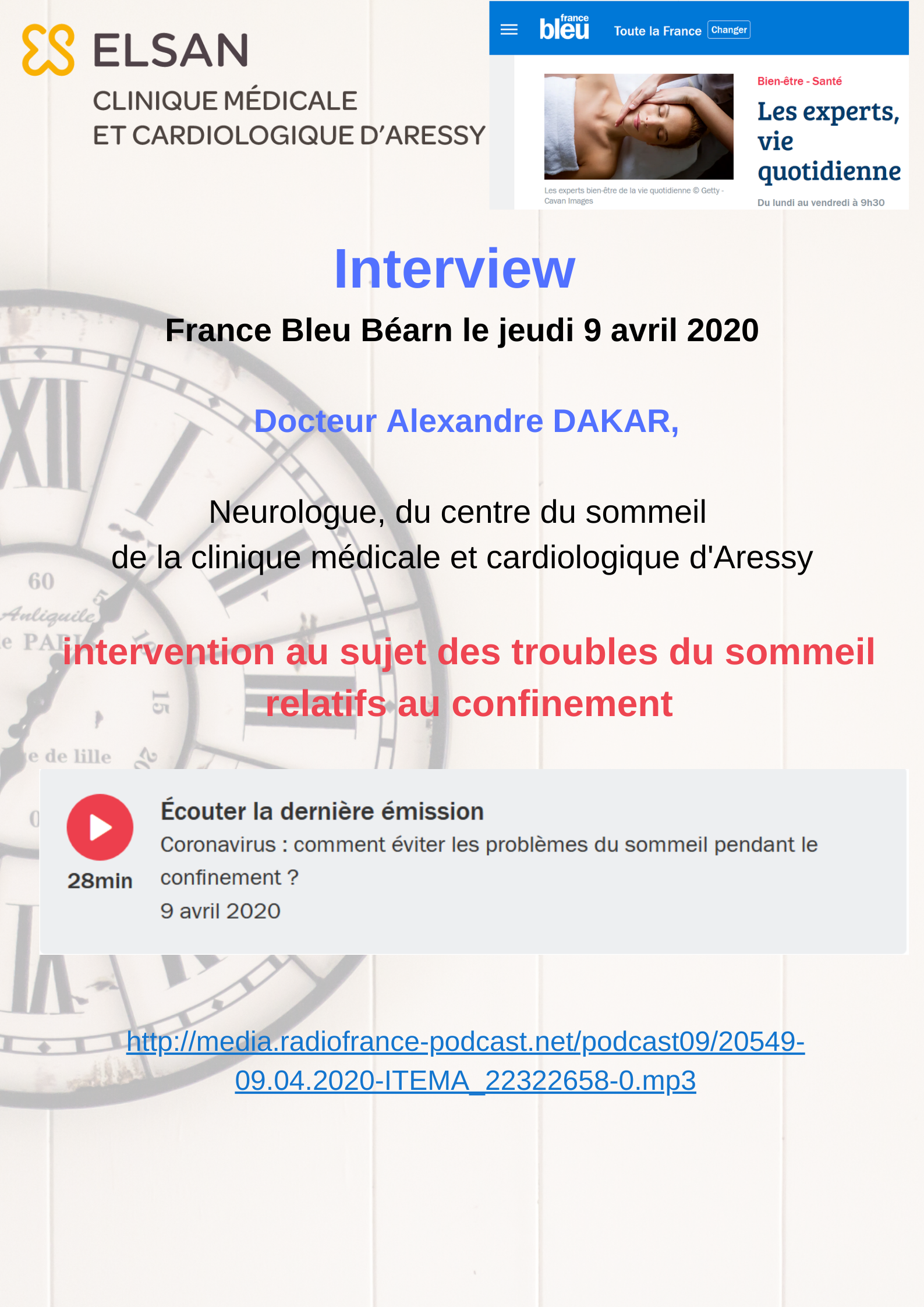 interview les troubles du sommeil et confinement