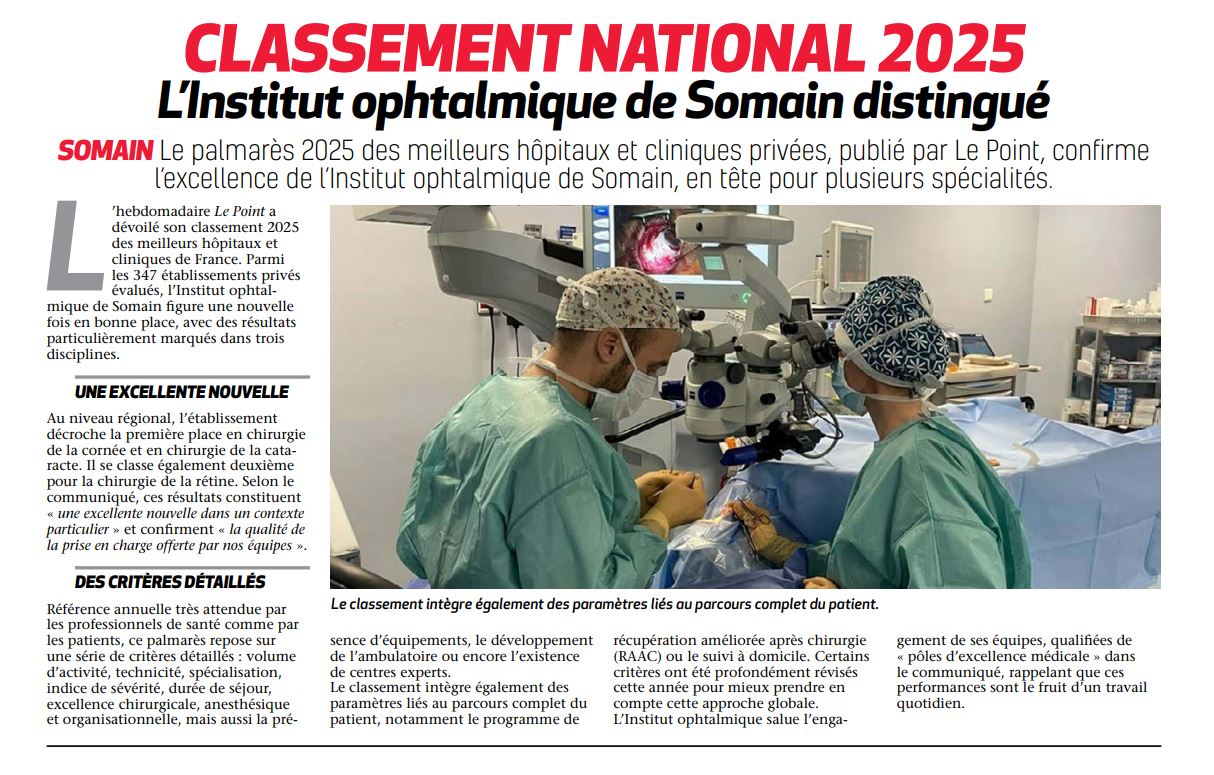 classement LePoint2025 institut ophtalmique de somain