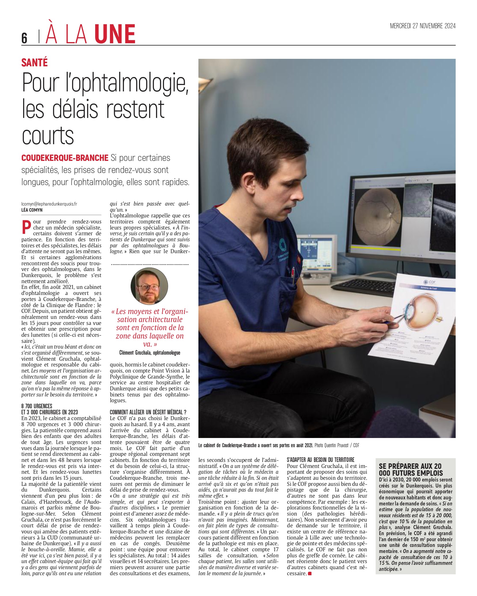 Le Cabinet d'ophtalmologie COF dans le Phare Dunkerquois