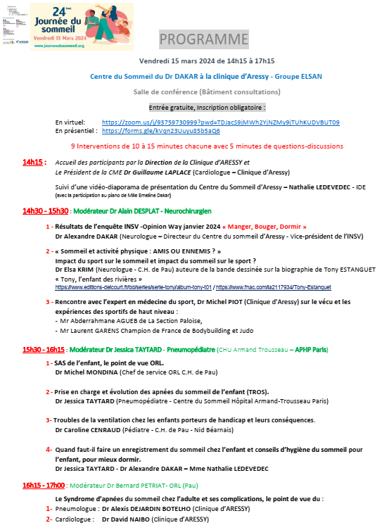programme journée sommeil 15 mars 2024