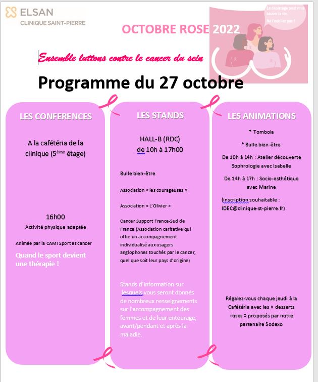 JEUDI ROSE PROGRAMME DU 27 OCT 