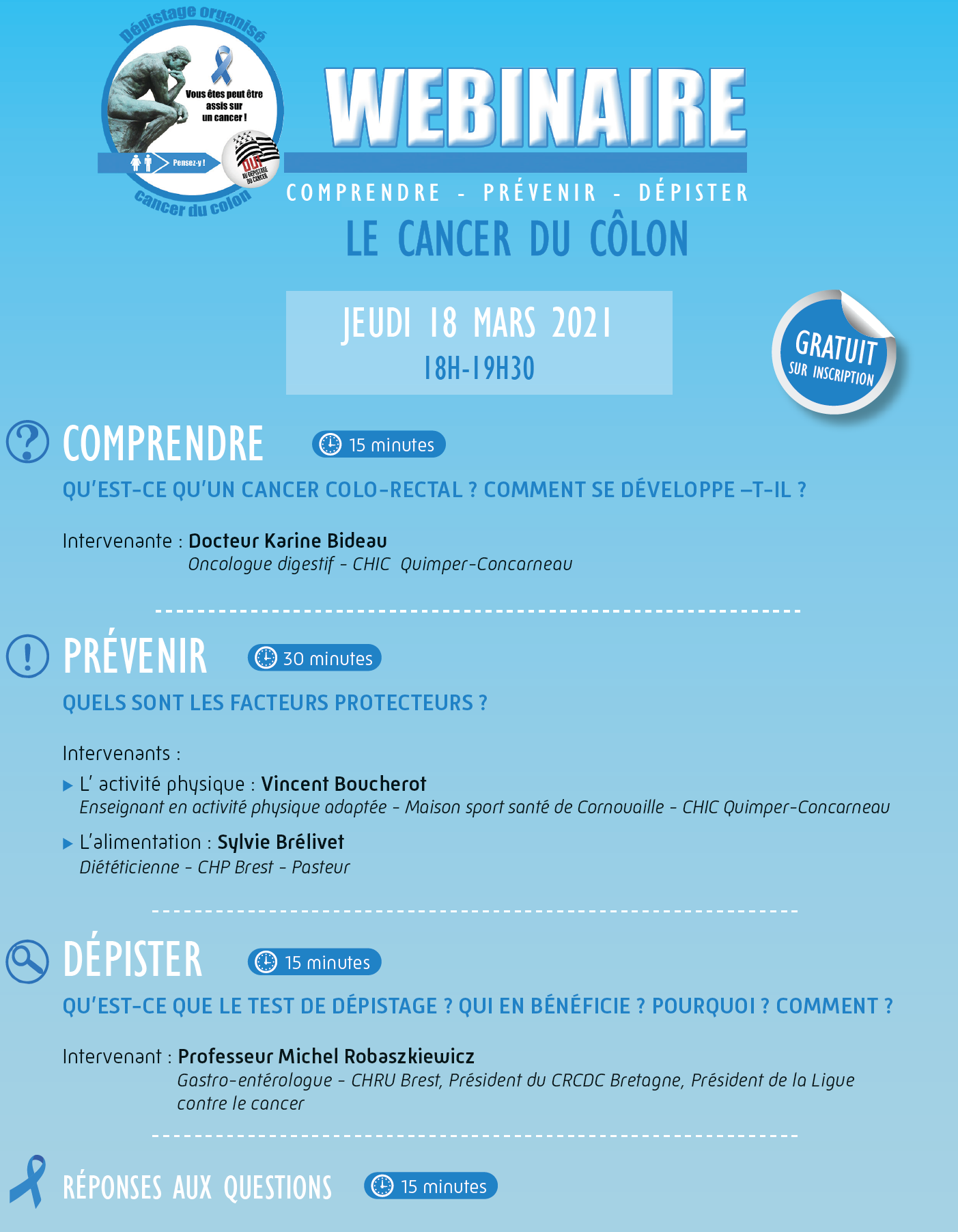 Webinaire mars bleu 2021 cancer colorectal CHP Brest