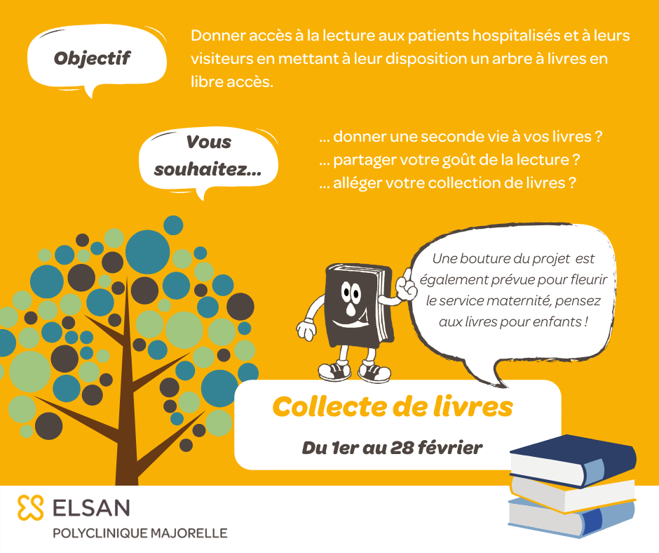 Collecte de livres arbres à livres Polyclinique Majorelle Nancy