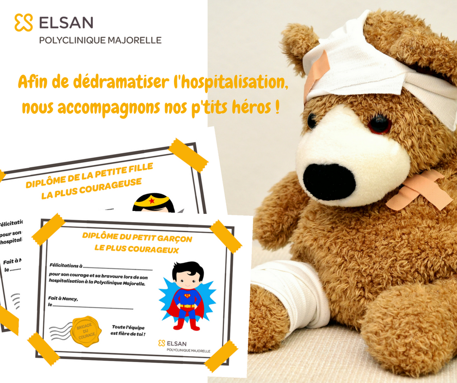 Diplôme enfant hospitalisé Polyclinique Majorelle Nancy