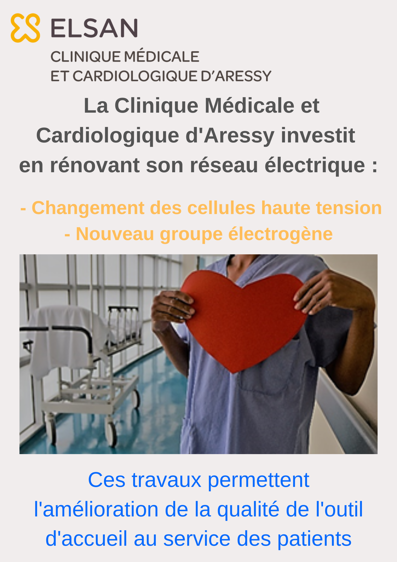 Rénovation réseau électrique au service des patients