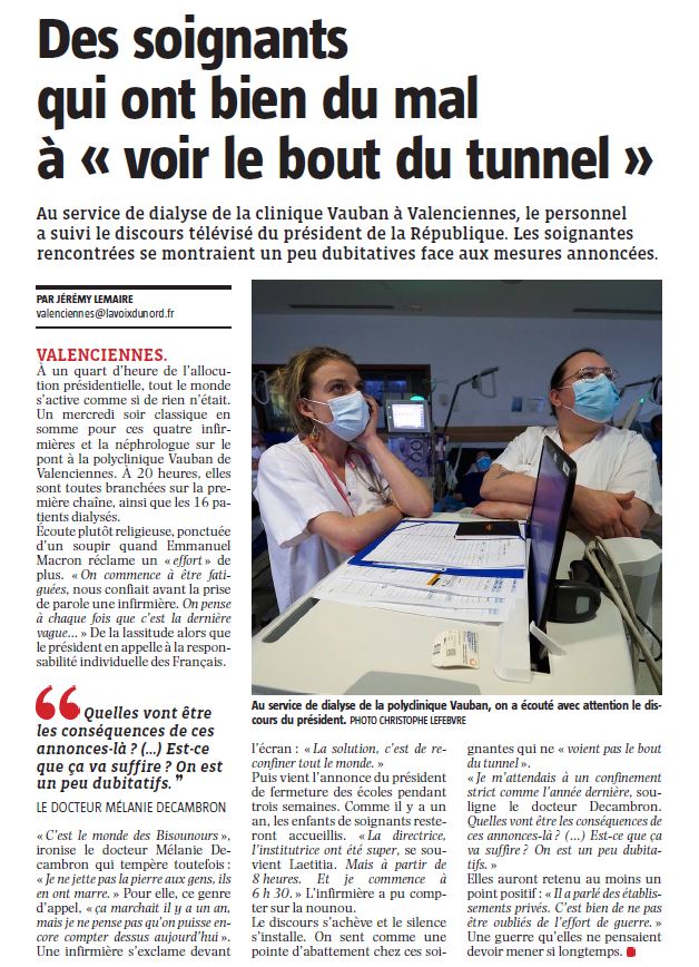 soignants de voient pas le bout