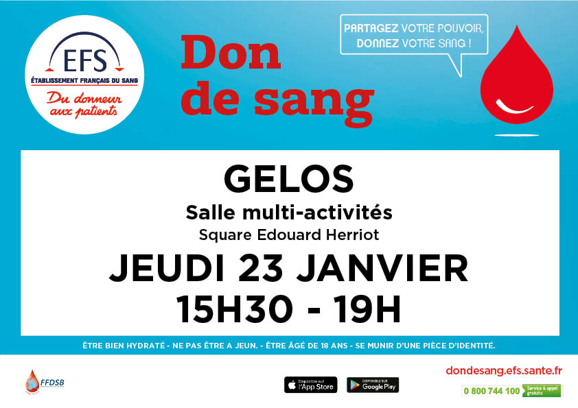 don du sang le 23/01