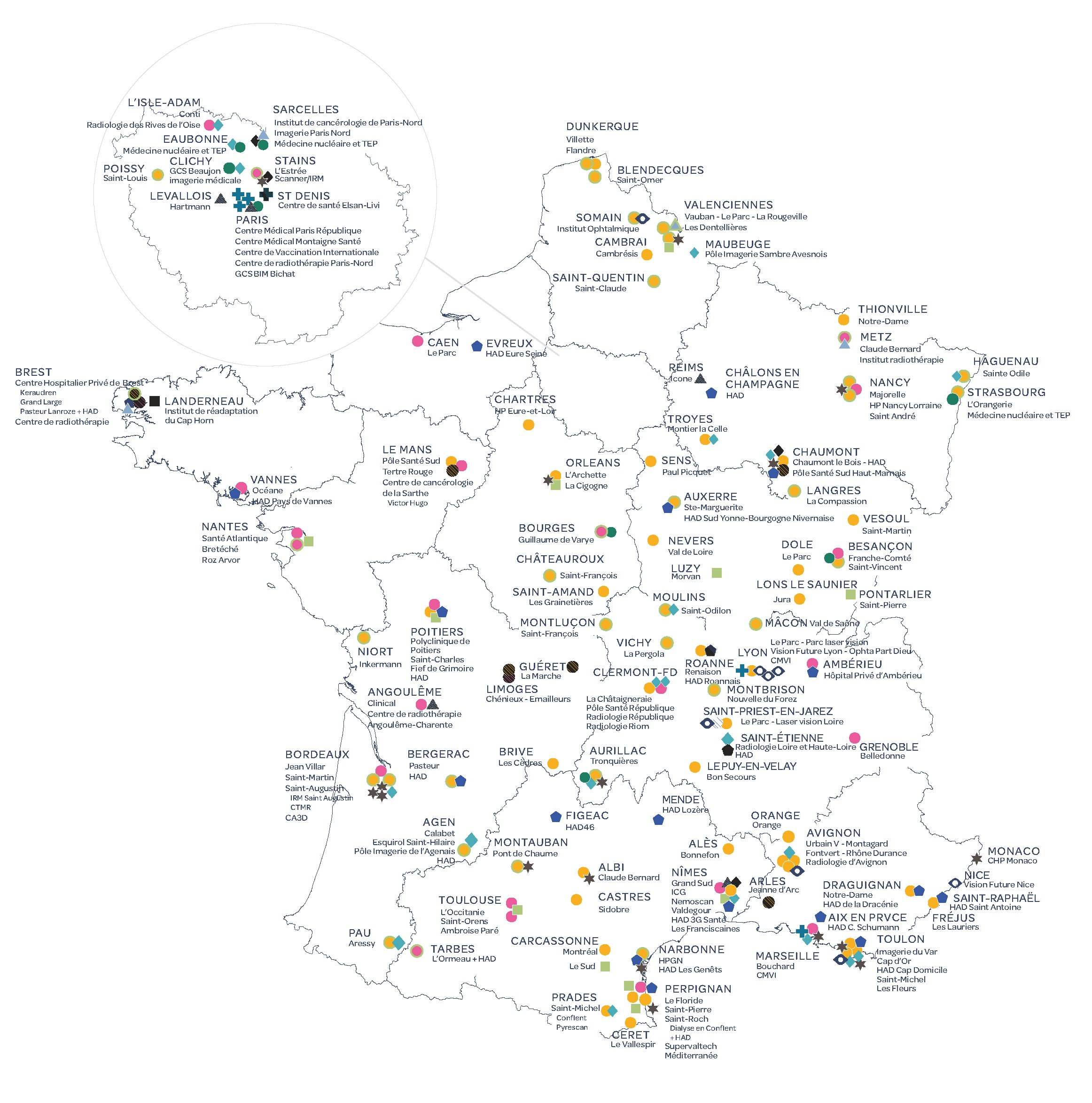 Nos établissements en France
