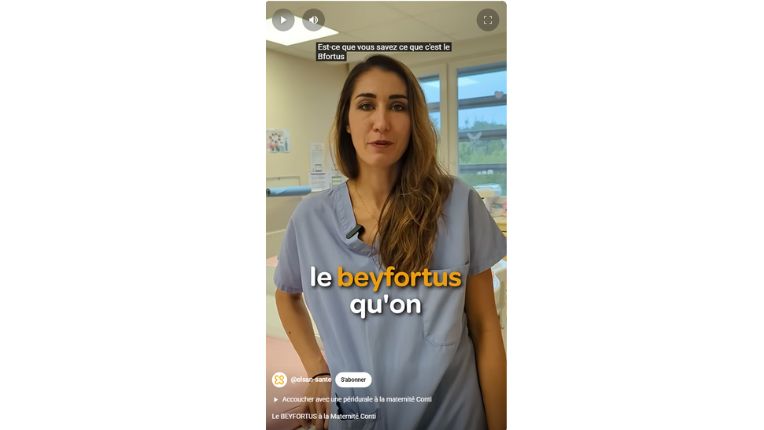 Une infirmière explique l'utilisation du Beyfortus à la clinique Conti d'ELSAN