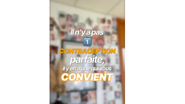 Image du début de la vidéo qui proclame : il n'y a pas une contraception parfaite, il y en a une qui vous convient !