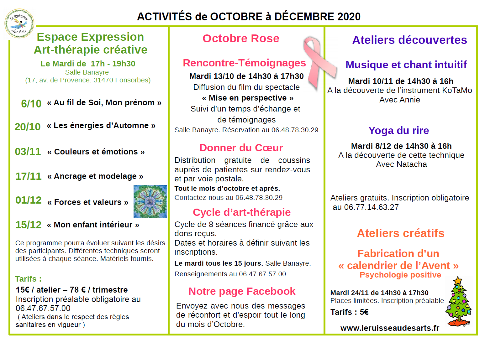 Activités ruisseau des arts