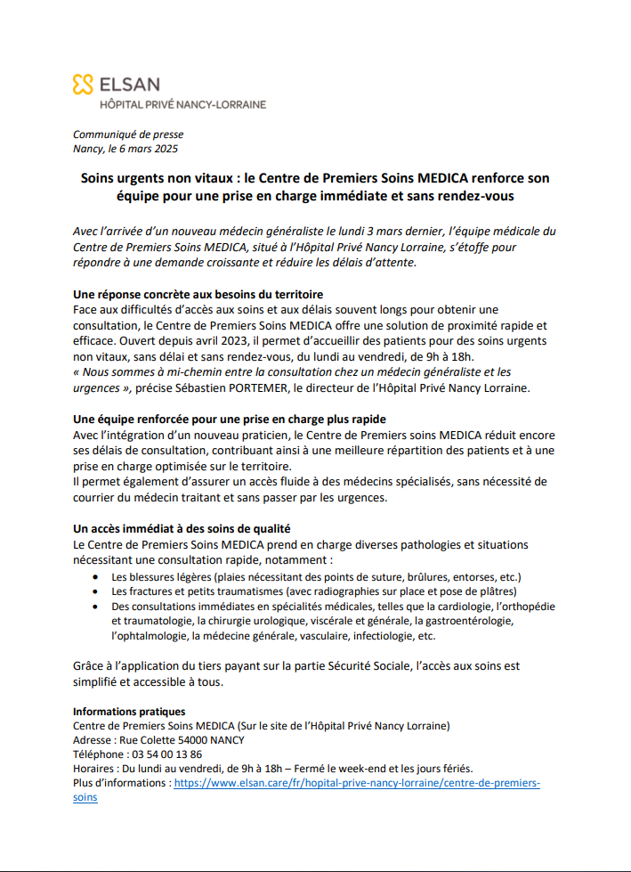 MEDICA répond aux besoins des patients dans le Grand-Est