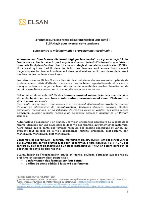 4 femmes sur 5 négligent leur santé