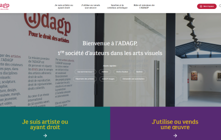 page d'accueil site ADAGP