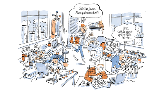 calendrier BD ADAGP 2023 juillet retraite retraités bande dessinée