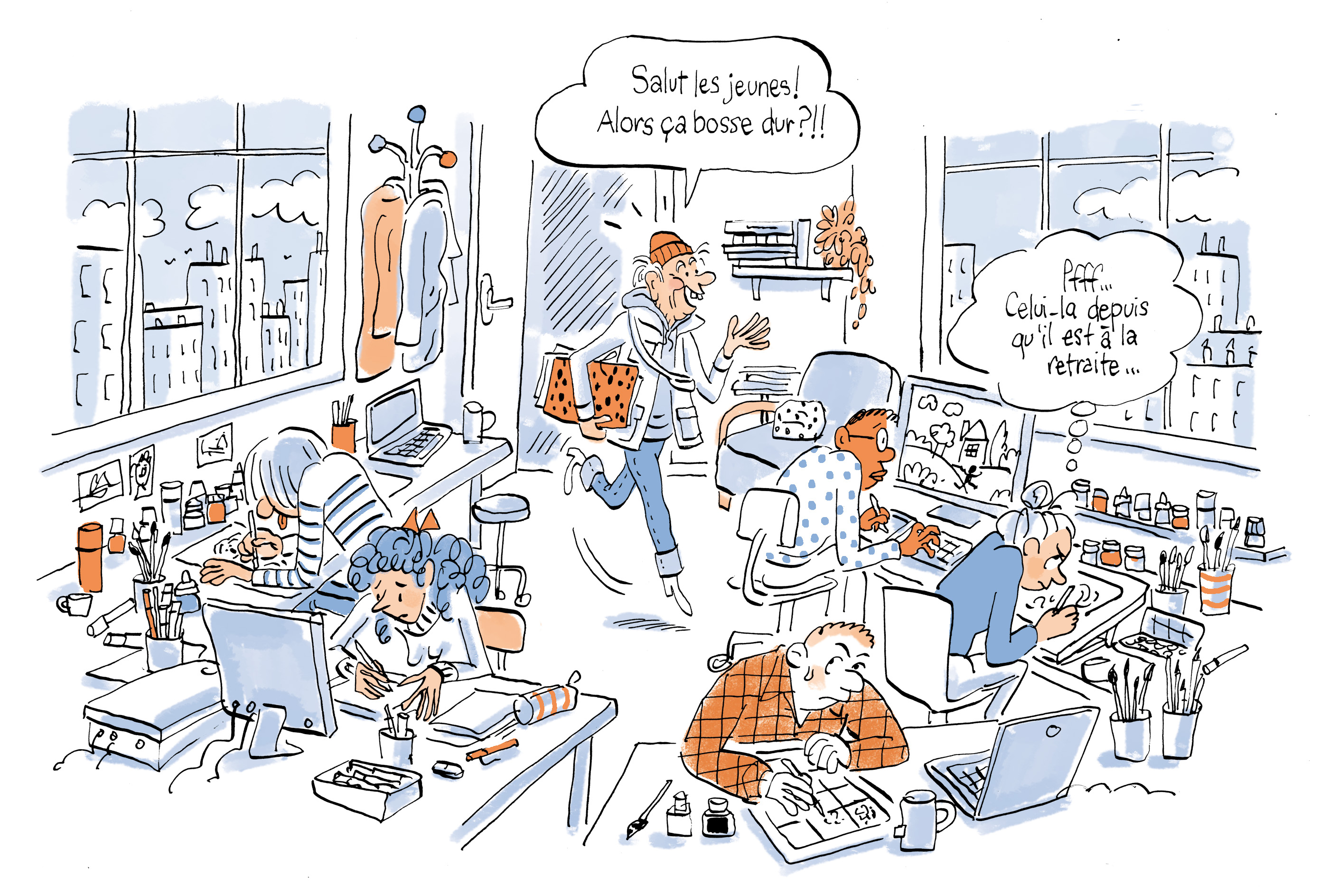 calendrier BD ADAGP 2023 juillet retraite retraités bande dessinée