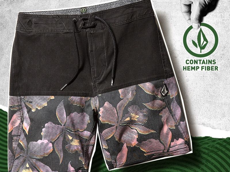 volcom stoneys trunks made with hemp