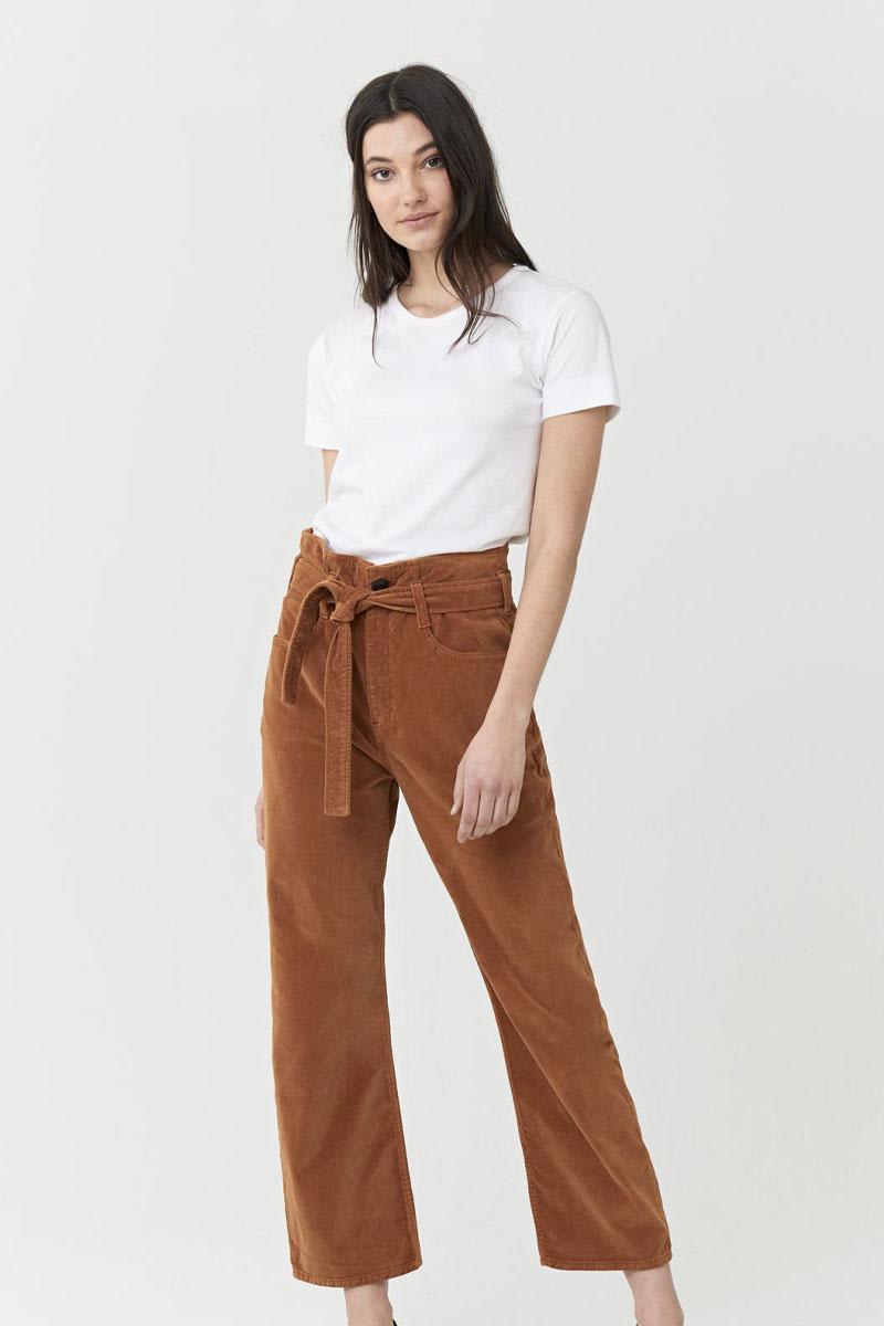 3x1 Denim Pantalon KELLY PAPERBAG - Russet