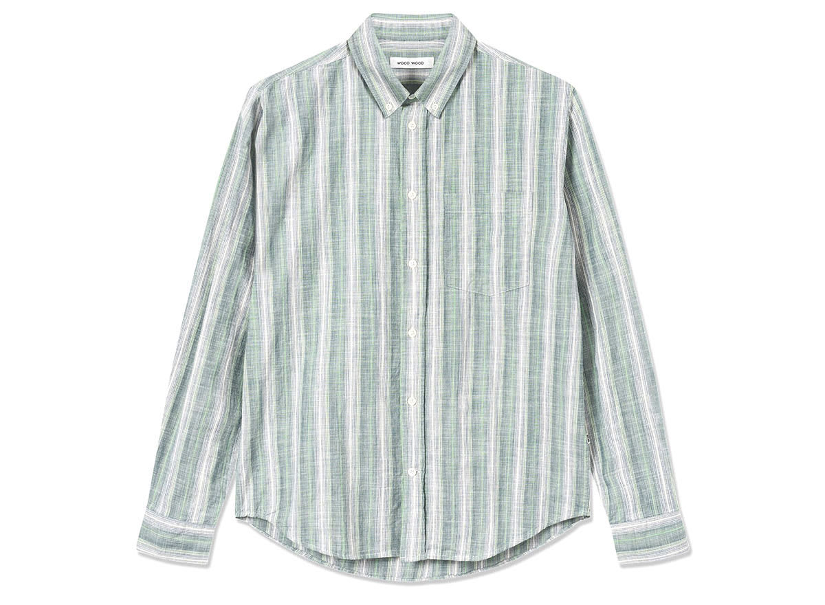 Wood Wood Andrew Ombre Stripe Shirt Light Green