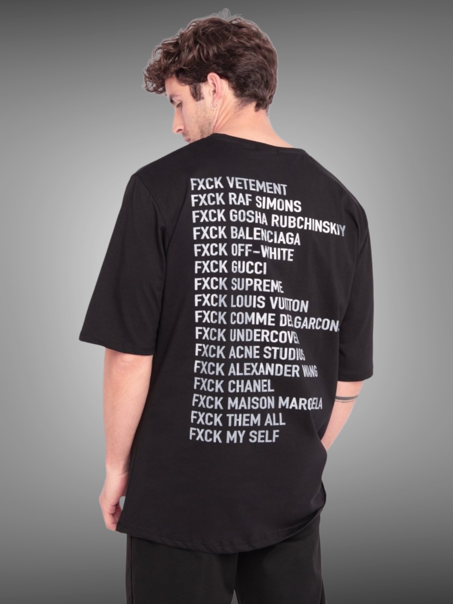 Aarhon - T shirt noir Fuck les marques