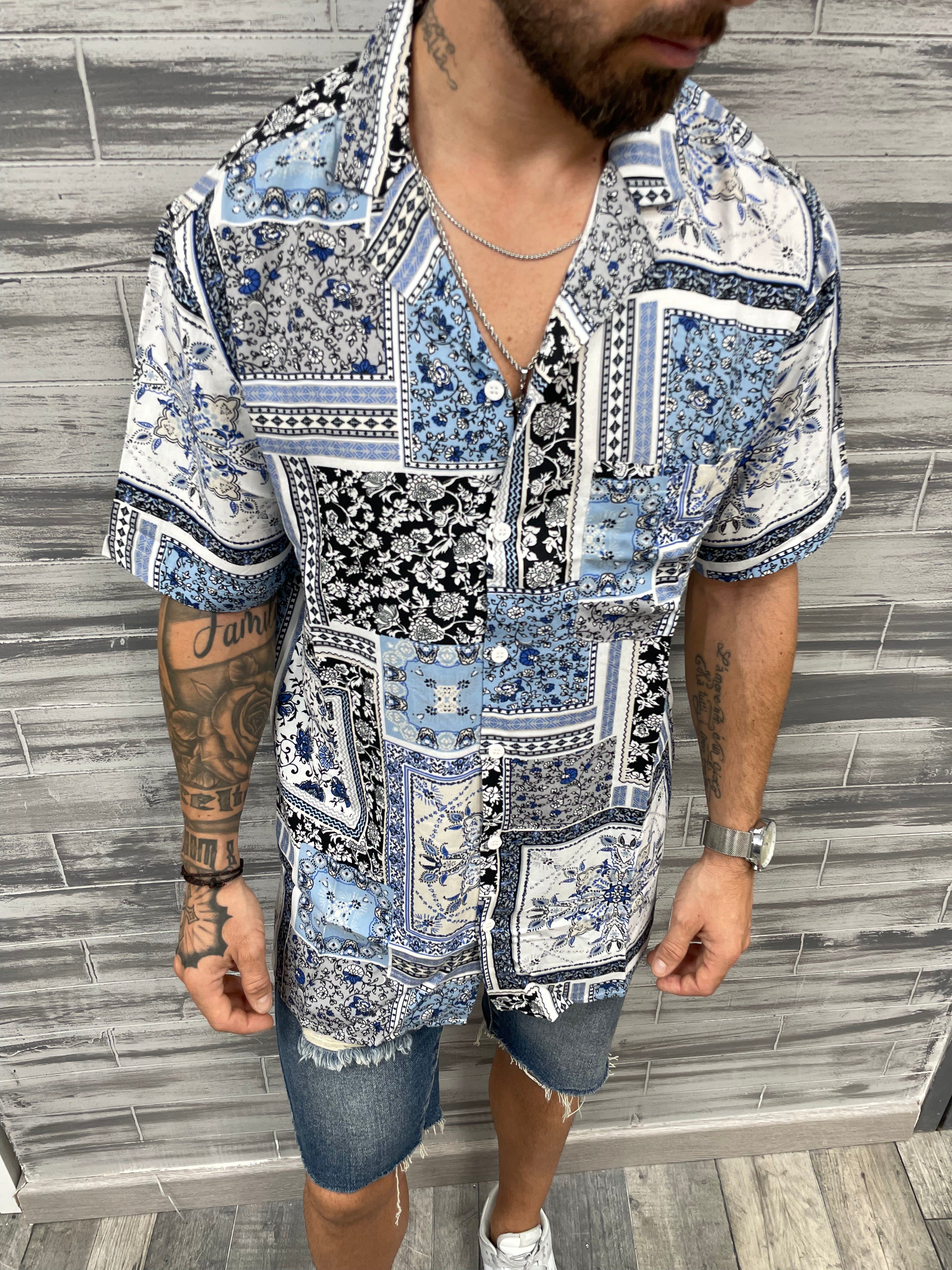 ADJ - KL2059 Chemise manche courte Bandana