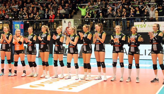 Rückspiel des Play-Off-Viertelfinals elektrisiert die Volleyballfans in der Euregio - Foto: Ladies in Black Aachen // Andreas Steindl