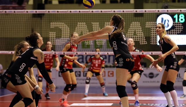 1:3 gegen den Meister: Ladies in Black Aachen trotzen Dresden einen Satz ab Foto: Ladies in Black 1:3 gegen den Meister: Ladies in Black Aachen trotzen Dresden einen Satz ab - Foto: Ladies in Black