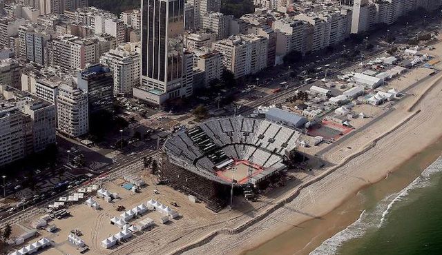 Beach-Volleyball Stadion bereit Foto: FiVB Beach-Volleyball Stadion bereit - Foto: FiVB