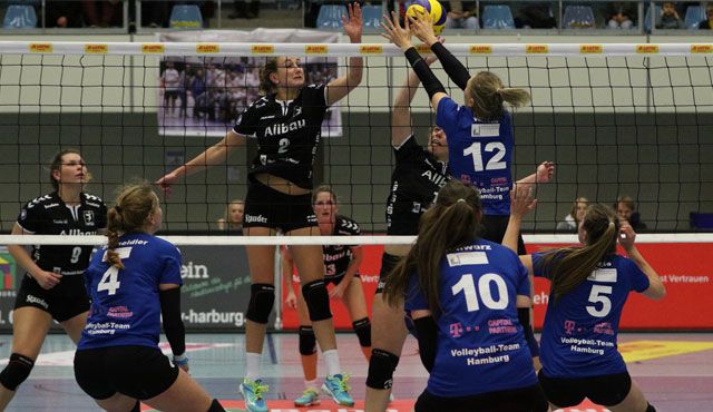 Volleyball-Team Hamburg verliert im Tie-Break beim VC Allbau Essen Foto: VTH/Lehmann Volleyball-Team Hamburg verliert im Tie-Break beim VC Allbau Essen - Foto: VTH/Lehmann